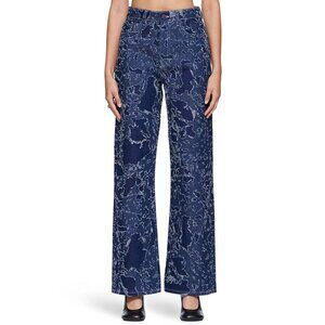 VIAVIA Women's The Bonded Destructed High + Relaxed Jean Size 26 In Blue Rinse